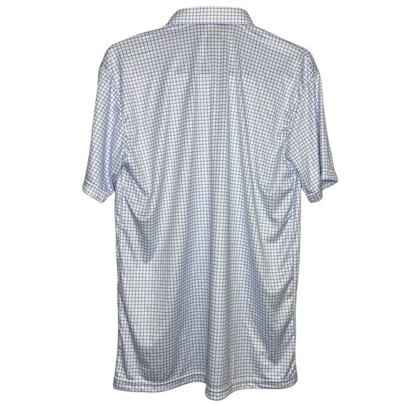 Collars & Co Polo Shirt Mens L Blue Check Golf Preppy Stretch Dress Collar NWT - Picture 4 of 9
